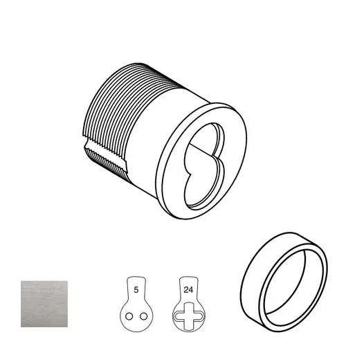Falcon C987-7-A12667-003-A08790-626 Mortise Cylinder Housing Satin Chrome