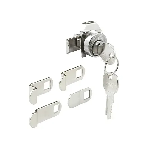FHC S4526 Mailbox Lock - 5 Cam - Chrome Finish - National 14 Keyway - Opens Clockwise Direction - 90 Degree Rotation - With Dust Cover (Single Pack)