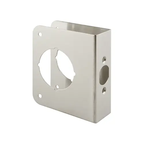 FHC U9589 1-3/8" x 4-1/2" Thick Stainless Steel Lock And Door Reinforcer - 2-1/8" Single Bore - 2-3/8". Backset (Single Pack)