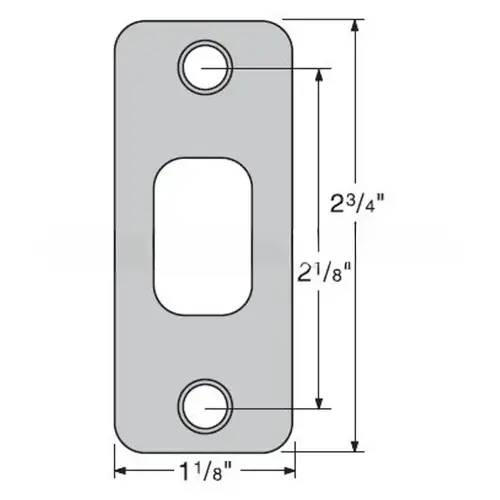 Kwikset 85279-009 1-1/8" x 2-3/4" Round Corner Deadbolt Strike Satin Nickel Finish