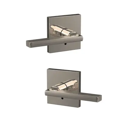 Schlage Custom FC172LAT618COL Latitude Lever with Collins Rose Non Turning Dummy Lock Bright Nickel Finish