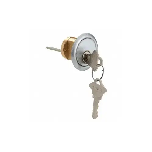 Schlage DC7015SC8KASC Satin Chrome Rim Cylinder 5 Pin with Keyed Alike 'C' Keyway and 1-3/4" Long Tailpiece