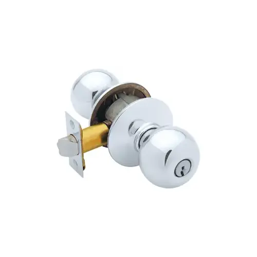 Schlage Lock F51AORB625 16-211 Entry Orbit Knob Grade 2 KA4, Triple Option Adjustable Backset, C Keyway, Bright Chrome 625
