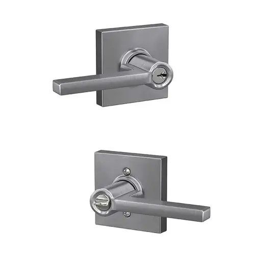 Schlage Residential F51A-LAT-626-COL F51A Latitude Keyed Entry Lever Lock With Collins Trim Satin Chrome