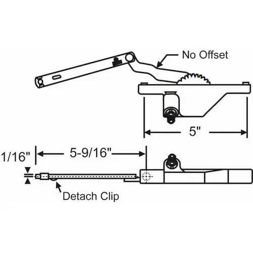 Brixwell 36-244-3 Dyad Casement Operator White truth Left Hand Rear Mount handle Sold Seperately