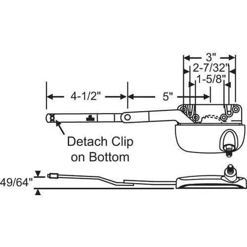 Brixwell 36-328-3e Dyad Casement Operator white Truth Right Hand without Detach Clip And Handle