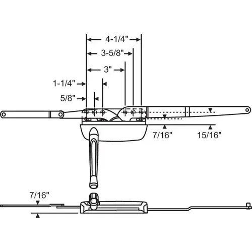 Brixwell 36-369-9 Dual Arm Casement Operator beige Truth Right Hand handle Sold Seperately