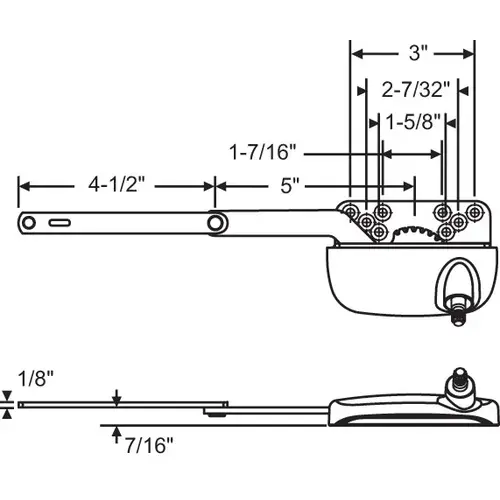 Brixwell 36-390-3e Split Arm Casement Operator white Truth Right Hand handle Sold Seperately ellipse Style Case