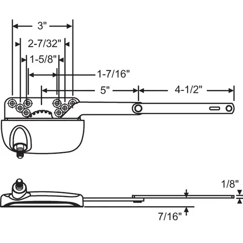 Brixwell 36-391-3e Split Arm Casement Operator white Truth Left Hand handle Sold Seperately ellipse Style Case