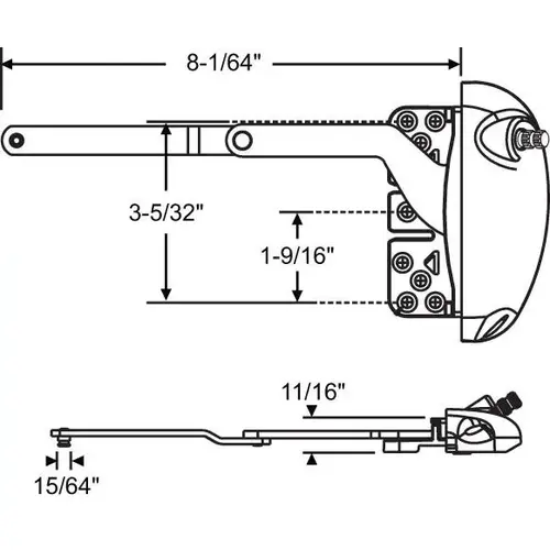 Brixwell 36-539rhw-xd Split Arm Casement Operator G2 WHITE