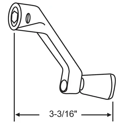 Brixwell 37-159wh Crank Handle White Aluminum fits Roto Operators fits 36-333sp And 36-334sp 5/16in Hex
