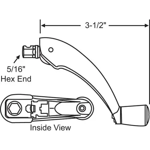 Brixwell 37-221dbr Folding Crank Handle Dark Brn