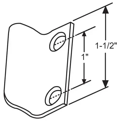 Brixwell 39-112 Side Jam Snubber E-Gard Finish 1in Hole Center To Hole Center 1-1/2in Length