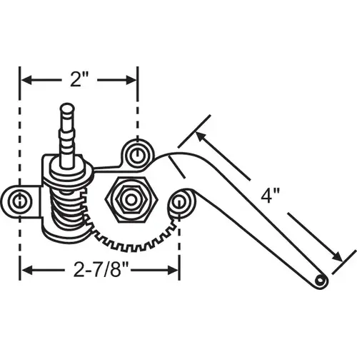 Brixwell 900-9834 Casement Operator uses 900-9690 Crank Handle for Drag Link