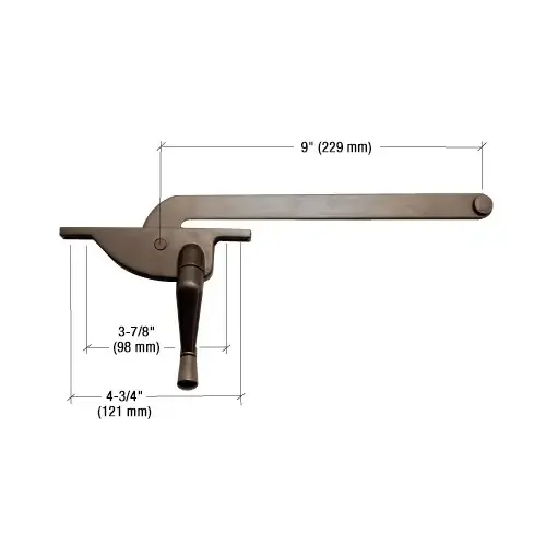 CRL 5009LHBRZ Bronze 9" Left Hand Teardrop Series Casement Window Operator