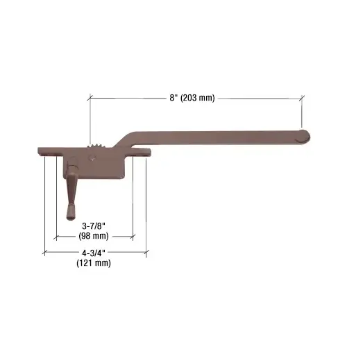 CRL 5258LHBRZ Bronze 8" Left Hand Square Series Casement Window Operator