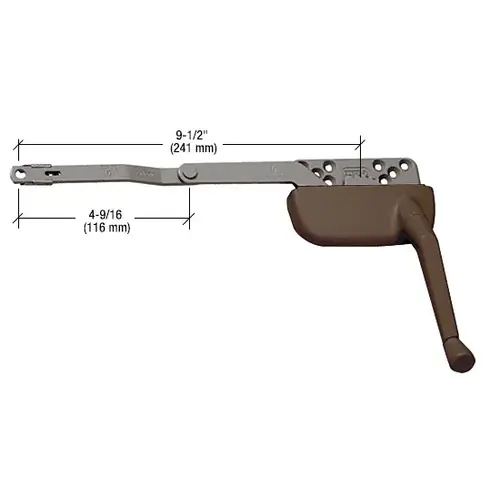 CRL EP24174 Bronze 9-1/2" Left Hand Single Arm Ellipse Surface Mount Dyad Casement Operator