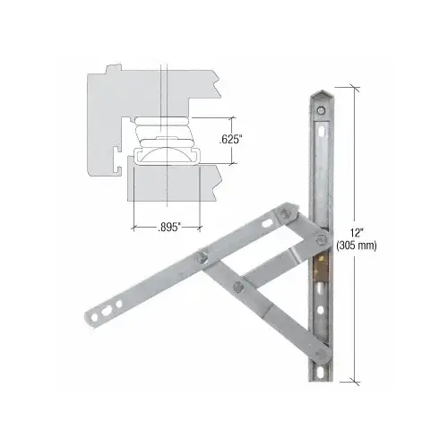 CRL WH61242 12" 4-Bar Heavy-Duty Stainless Steel Project-Out Hinge