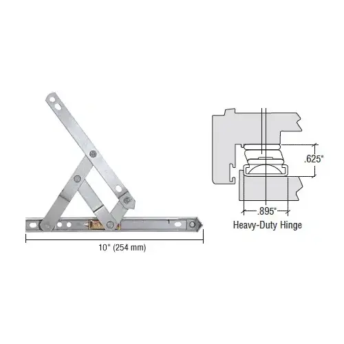 Truth EP28018 10" Heavy-Duty 4-Bar Stainless Steel Window Hinge