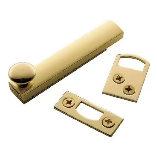Baldwin 0321031 3" Surface Bolt Unlacquered Brass Finish