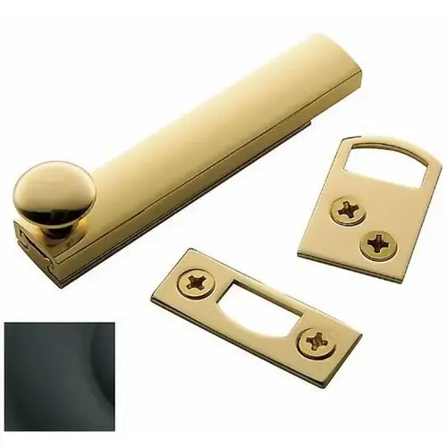 Baldwin 0322190 4" Surface Bolt Satin Black Finish