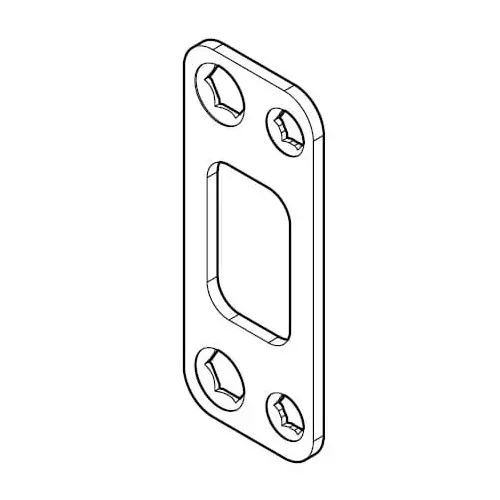 Baldwin Reserve 8BR0406004 Round Corner Strike for Deadbolt Satin Nickel Finish