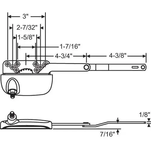 Brixwell 36-205-75e Split Arm Ellipse LH Casement Operator New Cloppertone