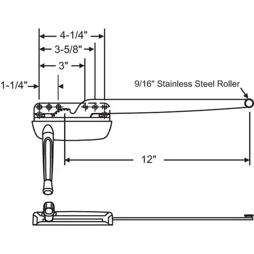 Brixwell 36-429-3 MAXIM SINGLE ARM OP RH WHITE