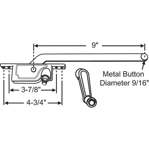 Brixwell 36-446 CSMT OP 9" ALUM LH W/ HANDLE