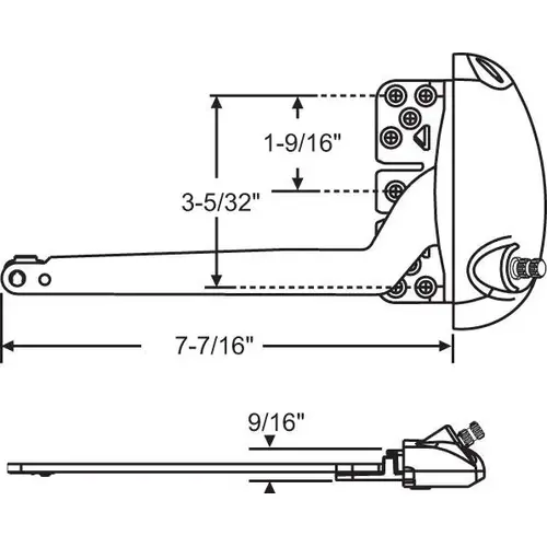 Brixwell 36-497w-xd ROTO X-DRIVE OPERATOR RH V VINYL WINDOW 7.5 ARM G2 WHITE