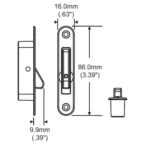 Brixwell 50-1367ffw Double Hung Vent Lock White single Action face Fix Set recessed Pair