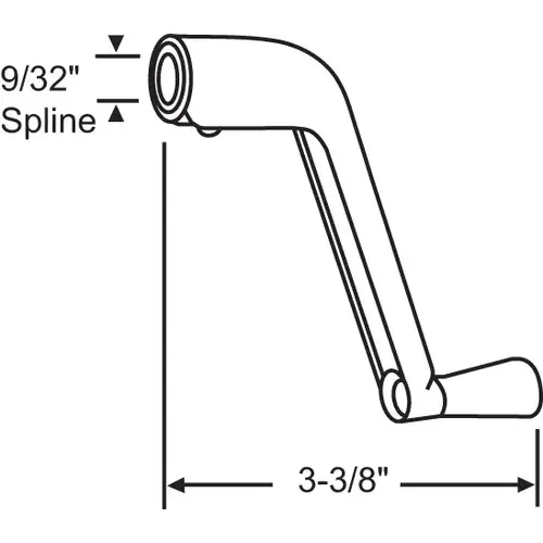 Brixwell 900-9690w Crank Handle For Casement white 9/32in Spline woh 75 Wh