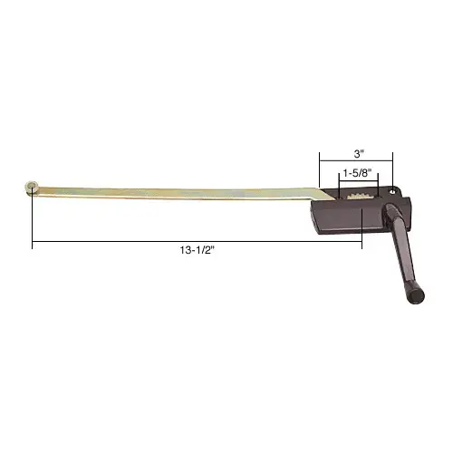 Prime-Line H3571 Bronze 13-1/2" Right Hand Casement Window Operator 1-5/8" and 3" Screw Holes