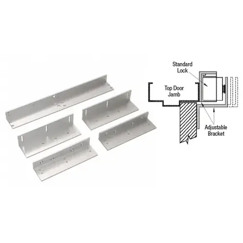 SDC SDCTJ2 Anodized Aluminum Top Jamb Mounting Bracket for Double SDC1512 Magnetic Lock