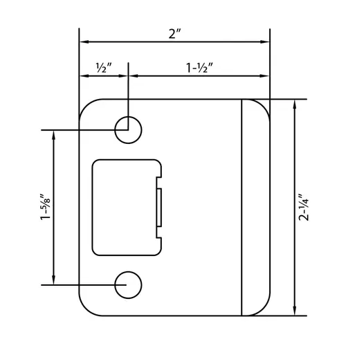 Stone Harbor Hardware 50115-10B 2-1/4" x 1-1/2" (2" OAL) RC Extended Lip Strike - Oil-Rubbed Bronze