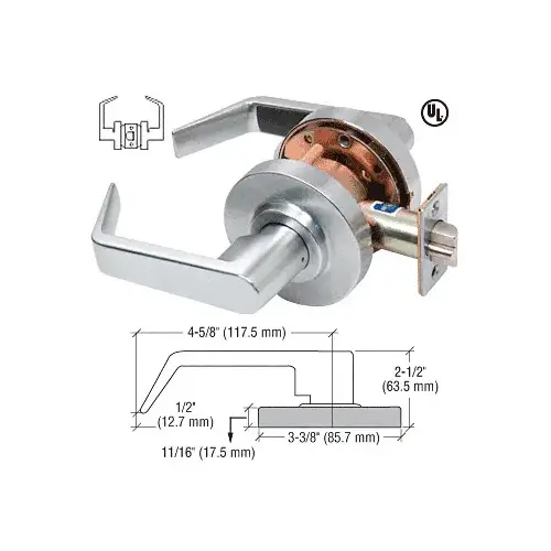 CRL D25PASS Brushed Chrome Passage Standard Grade 2 Lever Lockset