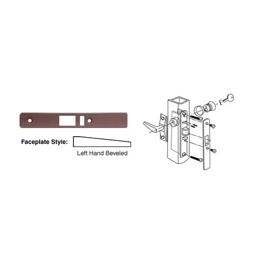 CRL DL2144DU Dark Bronze Left Hand Beveled Faceplate for DL2140 Deadlatch Locks