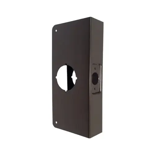 Don Jo 2 10B V 2-3/8" Backset 1-3/4" Door 4" x 9" Wrap Around Plate with Recessed Latch Area - Oil-Rubbed Bronze