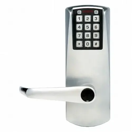 Simplex E2031XSLL606 Eplex Cylindrical Electronic Pushbutton Lock with 1/2" Throw and 2-3/4" Backset, Key in Lever, Long Lever Satin Brass Finish