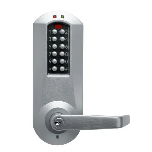 Simplex E5031BWL626 Eplex Cylindrical Electronic Pushbutton Lock with 1/2" Throw and 2-3/4" Backset, Winston Lever and Best Prep Satin Chrome Finish