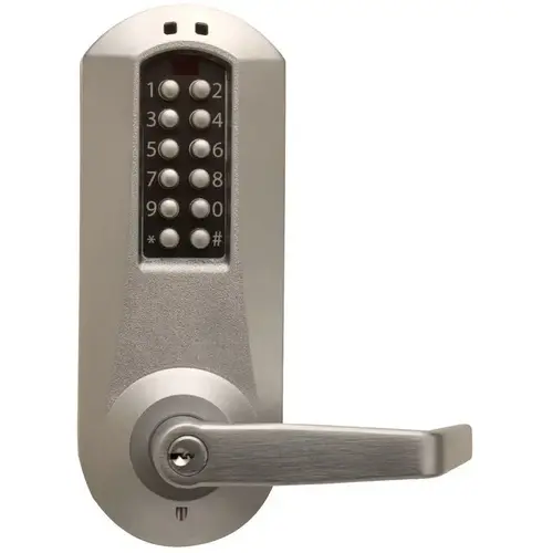 Simplex E5031SWL626 Eplex Cylindrical Electronic Pushbutton Lock with 1/2" Throw and 2-3/4" Backset, Winston Lever and Schlage Prep Satin Chrome Finish