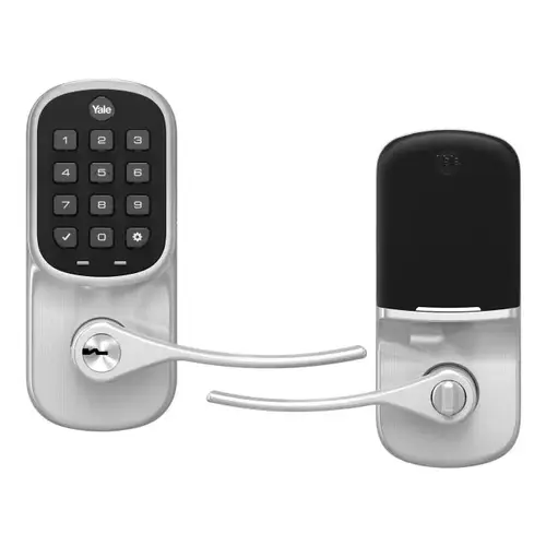 Yale Real Living YRL216NR619 Standalone Assure Lever Keypad Keyed Entry Lock Satin Nickel Finish