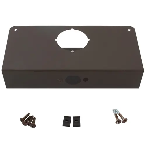 Don Jo 4 10B VF 2-3/4" Backset 1-3/4" Door 4-1/4" x 9" Wrap Around Plate with Flat Front and Plunger Hole - Oil-Rubbed Bronze