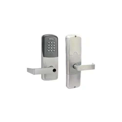 Schlage Electronics AD200CY70MTKRHO626LD Standalone Rights on Lock Electronic Lock with Multi Technology and Keypad Cylindrical Classroom / Storeroom Rhodes Lever Less Cylinder Satin Chrome Finish