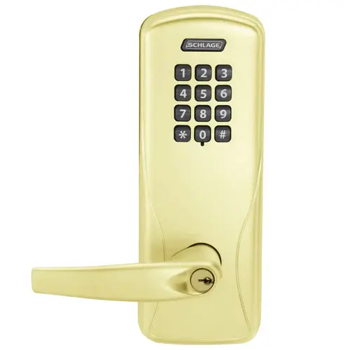 Schlage Electronics CO200MD40KPATH605PR Electric Mortise Lock Bright Brass