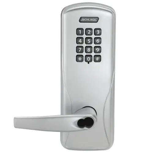 Schlage Electronics CO220CY75KPATH626BR Electric Cylindrical Lock Satin Chrome