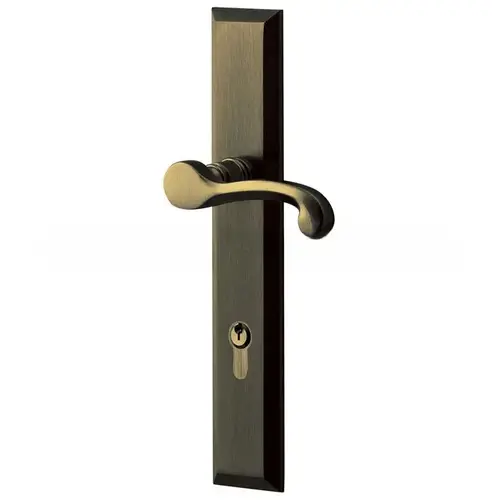 Baldwin MP004050ACT4X Concord Multi Point Trim Keyed Entry with Turn Knob Configuration 4 Minus Lever Antique Brass Finish