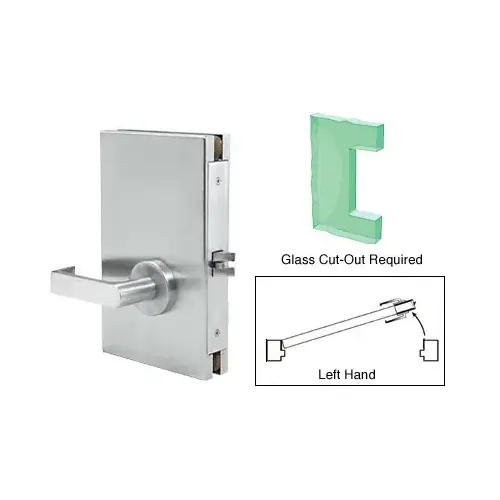 CRL DL610LPSC Satin Chrome 6" x 10" LH Center Lock With Deadlatch in Passage Lock Function