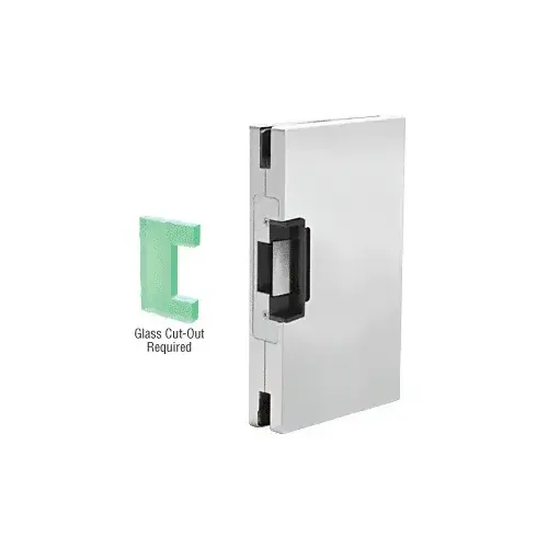 CRL DLER610SC Satin Anodized 6" x 10" RH/LHR Custom Center Lock Glass Keeper with Deadlatch Electric Strike