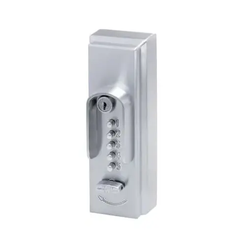 Simplex 201526D Mechanical Pushbutton Exit Trim Turnknob Lock Satin Chrome Finish